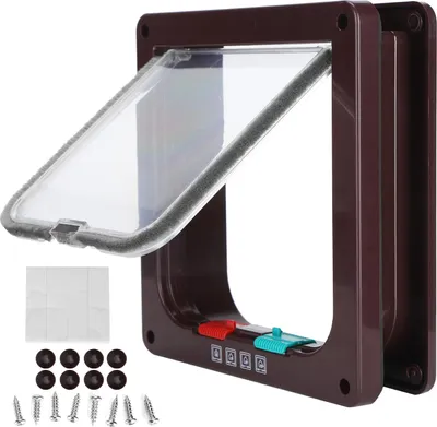 Immagine prodotto di Serratura per gatti, sportello di sicurezza, sportello per porte, plastica, per piccoli animali domestici, articoli per la casa, marrone, M