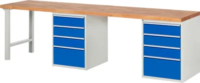Produktbild von RAU Werkbank 3000x700x890mm 20xSchublade-TA l.gr/e.bl 4040376070135