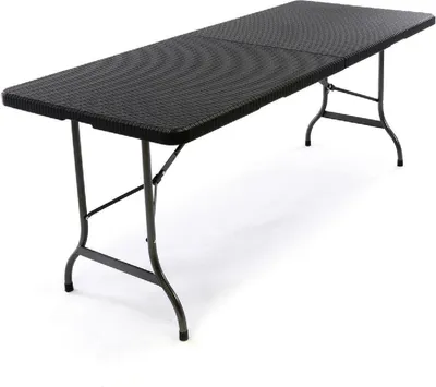 Produktbild von VCM Klapptisch | Maße 180x75x70 cm | Partytisch | Gartentisch klappbar | Rattanoptik