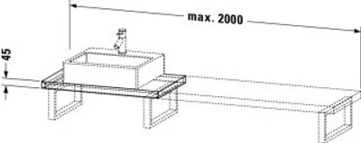 Produktbild von Duravit LC100C05555 LC Kons Cp 8002000x480x45 Ei