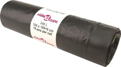 Produktbild von vidaXL Müllsäcke mit Zugband 150 Stk. Schwarz 240 L