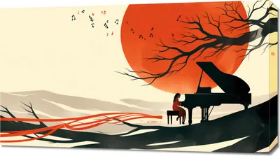 Obrázek produktu pro Obraz 90x50cm Pianistka