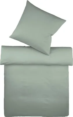 Immagine prodotto di Set di lenzuola Fleuresse in cotone e lino, collezione Provence, colore salvia, dimensioni: 155x220 cm + 80x80 cm