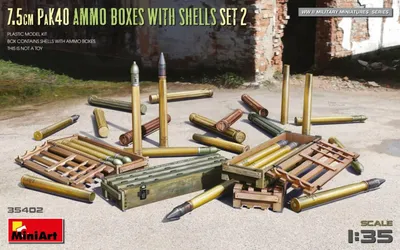 Produktbild von 1:35 Modellbausatz Dt. 7,5cm PaK40 Munitionskisten Set 2