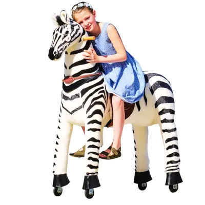 Produktbild von Ponnie Mechanisches Pferd auf Rollen Dixi Zebra XL PRO