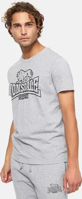 Produktbild von Herren T-Shirt normale Passform ALLANFEARN Marl Grey/Black L Lonsdale