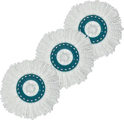 Produktbild von Set aus 3 Austausch-Mopp-Heads für das Clean Twist Disc-System, Austausch-Moppkopf aus Mikrofasern, sehr saugfähig, für alle Bodenarten geeignet
