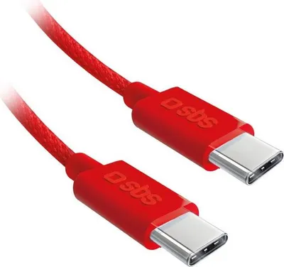 Zdjęcie produktu dla SBS TECABLETISSUETCCB, 1,5 m, USB C, USB C, USB 2.0, 0,48 Gbit/s, Czerwony