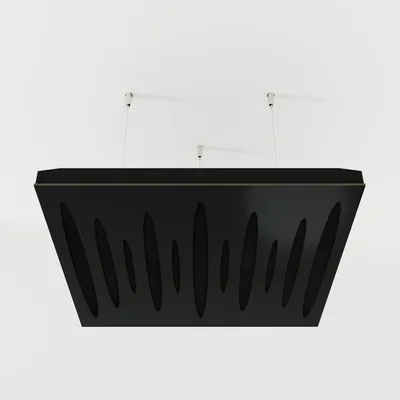 Produktbild von 4er-Set Akustik-Deckenpaneele PULSAR Samt 50x50x5 cm, Schwarz/Schwarz