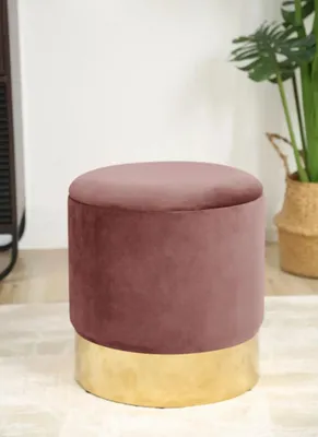 Produktbild von OVRADIS runder Hocker mit Stauraum – rosa/gold
