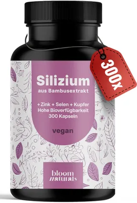 Produktbild von Bloom Naturals Silizium Komplex 300 Kapseln 500mg vegan