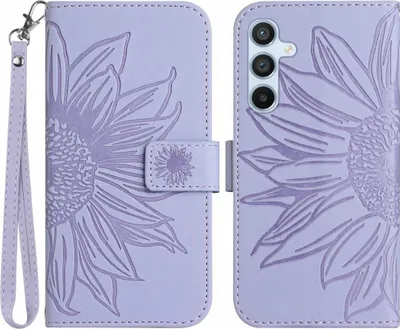 Produktbild von Samsung Galaxy A56 Hülle - Coverup Sonnenblume Klapphülle mit Schlüsselband - Lavendel