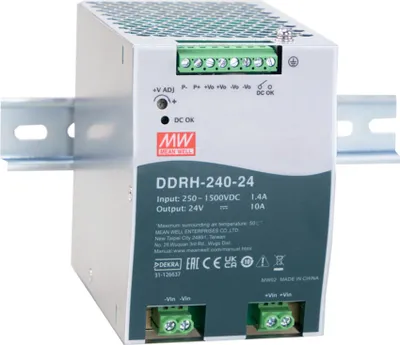 Produktbild von MEANWELL DDRH-240-48 DC-DC-Wandler geregelt 48V 5A Hutschiene 4.000V