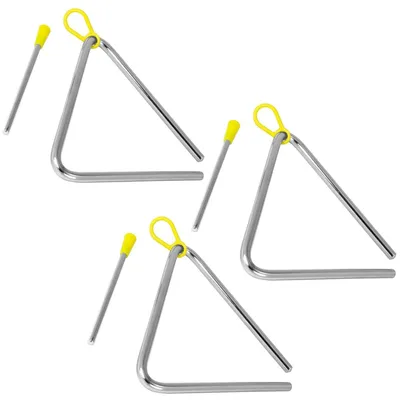 Produktbild von Triangl Musikinstrument – 15,2 cm – Stahl – Mit Schlägel – Set mit 3 Stück