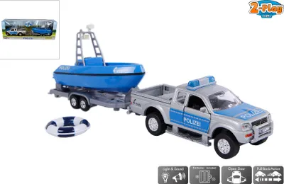 Produktbild von HKG Polizei-Auto mit Boot 12cm Spielzeug