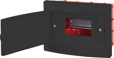 Produktbild von Sicherungskasten Einbau Verteilerkasten Unterputz Kleinverteiler IP40 SCHWARZ 6 MODULE