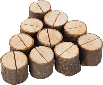 Zdjęcie produktu dla 10Pcs Kształt pnia Przyjęcie weselne Uchwyt na kartę miejsca Stojak na numer stołu Uchwyt na kartę klipu