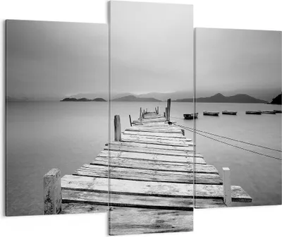 Produktbild von Bild auf Leinwand - Leinwandbild - Brücke See - 130x100cm - Wand Bild - Wanddeko - Wandbilder - Leinwanddruck - Bilder - Kunstdruck - Wanddekoration - Leinwand bilder - Wandkunst - CB130x100-3523