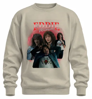 Produktbild von Eddie Munson Hellfire Club Stranger Metal Geschenk Vintage Sweatshirt Pullover, Natur, S