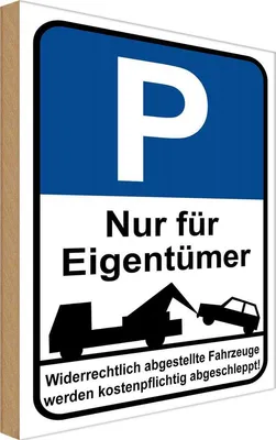 Produktbild von vianmo Holzschild 18x12 cm Parkplatz nur Eigentümer Parkplatzschild