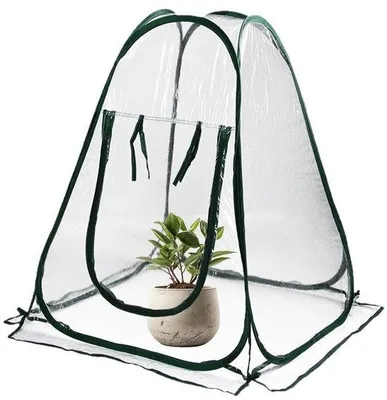 Zdjęcie produktu dla Folia 70 x 70 x 80 cm - Mini szklarnia - Namiot zimowy - Ochrona roślin - Składana - Przezroczysty PVC