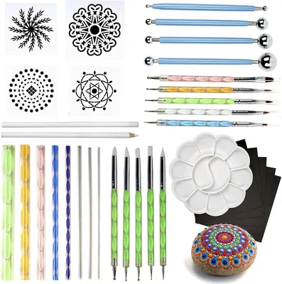 Mandala-Punktierset 35-tlg. – Dotting Tools für Acryl & Steine