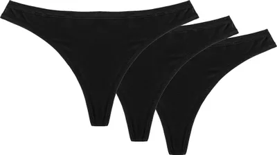 Obrázek produktu pro Wol-Bar Soft Simple 3-pack černé tanga kalhotky M