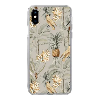 Produktbild von MuchoWow® Handyhülle Schutzhülle Hülle für iPhone Xs Blume - Ananas - Vogel Silikon Softcase Handy Hülle - Handytasche