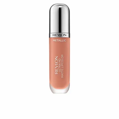 A single tube of Revlon Ultra HD Matte Metallic Lipcolor is shown upright against a white background.