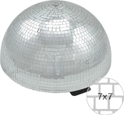 Produktbild von Spiegelkugel halb 40cm silber mit Motor - für Deckenmontage - Discokugel Echtglas - PREMIUM