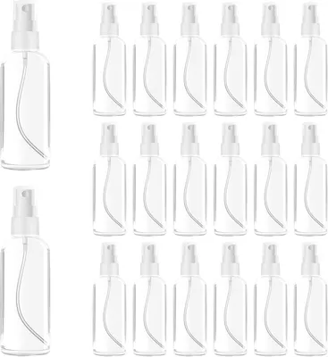 Produktbild von Packung mit 20 leeren, transparenten, tragbaren Parfüm-Sprühflaschen aus Kunststoff, 30 ml, für Parfums und Kosmetika