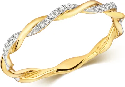 Produktbild von Funkelndes Feuer Wunderschöner 9 Karat (375) Gold Damen - Diamant Ring Brillant-Schliff 0.05 Karat H - I1, 53 (16.9); TRS279779KYRSM