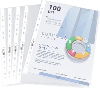 Produktbild von 100 Stück glasklar Prospekthüllen DIN-A4, Extra Stark 160µ PP-Kunststoff Prospekthüllen Sammel-Taschen zum Schutz von Papier, Akten & Dokumenten