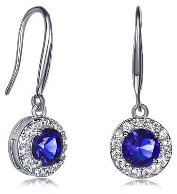 Immagine prodotto di Orecchini con zirconi blu e strass - Argento