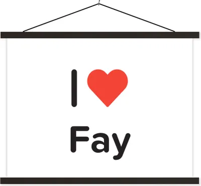 Produktbild von MuchoWow® Textilposter Ich liebe - Fay - Mädchen 60x45 cm mit schwarzem Rahmen - Poster Schlafzimmer