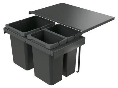 Productafbeelding van Naber 8013420 Vuilnisbak Cox Stand-UP®, 350 K/600-3, antraciet, 30,5 liter (2x7,5/1x15,5 liter) / 60 cm kastbreedte