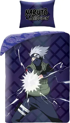 Produktbild von Zestaw pościeli Halantex Naruto Shippuden Kakashi Hatake, dwustronny, 140 x 200 cm z poszewką na poduszkę 70 x 90 cm, 100% poliester, wielokolorowy