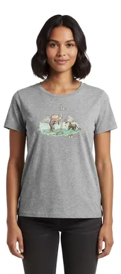 Produktbild von Spreadshirt Janosch Tiger und Bär Panama Schild Frauen Premium T-Shirt, S, Grau meliert