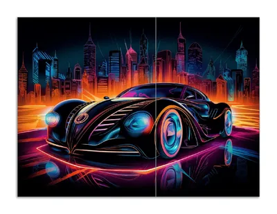 Produktbild von Wallario Herdabdeckplatte aus Glas, Größe 70 x 52 cm 2-teilig, Motiv Cyber-Speed-Illusion