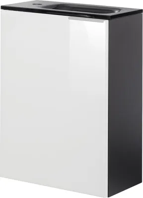 Produktbild von Fackelmann KARA Gäste WC Set 2-teilig 45 cm, Weiß/Anthrazit, links, Glas Anthrazit