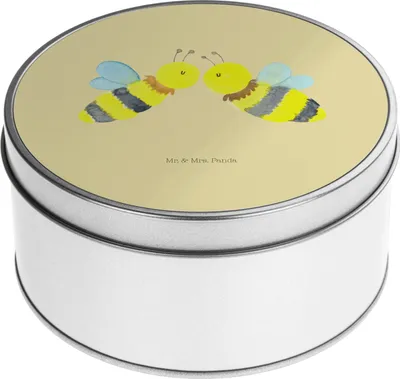 Produktbild von Mr. & Mrs. Panda Dose Biene Liebe - Gelb Pastell - Geschenk, keksdosen, zuckerdose, Blechbüchse, Vorratsdosen, Kaffeedose, Aufbewahrungsdose
