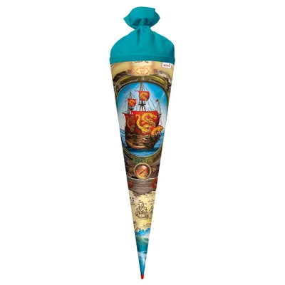 Produktbild von Roth Motiv-Schultüte Piratenschiff, 70cm, rund, Filzverschluss