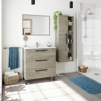 Produktbild von Badezimmer-Set >ATHENA< in Alaska-Eiche - 80x86x45 (BxHxT)