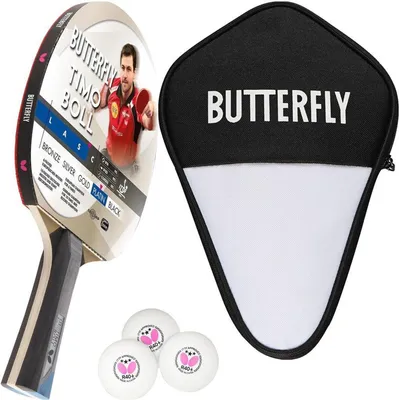Produktbild von Butterfly 1x Timo Boll Platin 85026 Tischtennisschläger + Tischtennishülle + 3 x 3*** 40+ Tischtennisbälle | Tischtennisset Tischtennis Set TT Tabletennis
