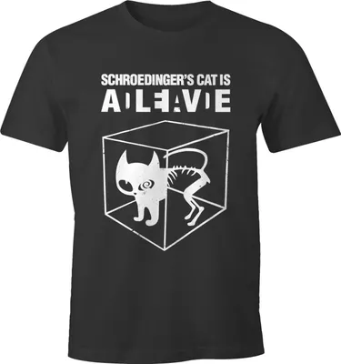 Produktbild von Schroedingers Katze Herren T-Shirt Fun-Shirt Moonworks® anthrazit L