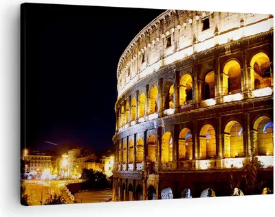 Produktbild von Bild auf Leinwand - Leinwandbild - Coloseum Rom Architektur - 70x50cm - Wand Bild - Wanddeko - Leinwanddruck - Bilder - Kunstdruck - Wanddekoration - Leinwand bilder - Wandkunst - AA70x50-1334
