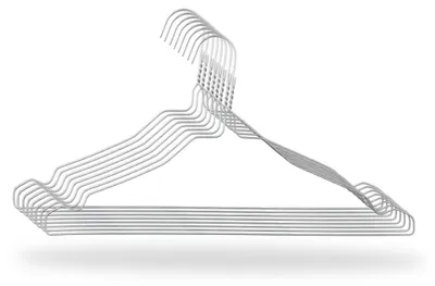 50 Kleiderbügel aus Edelstahl, antirutsch, 41 cm