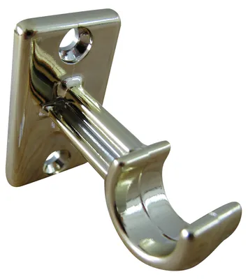 A single curtain rod bracket is shown against a white background.