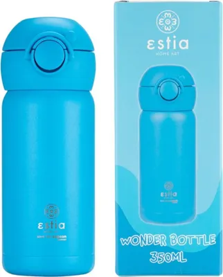 Produktbild von ESTIA | Isolierflasche - Trinkflasche - 350 ml - blau - aus Edelstahl - Thermosflasche - Wasserflasche