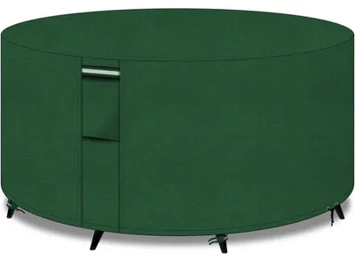 Productafbeelding van Tuintafelbeschermer, rond, 190 x 80 cm, groen, 600D Oxford, waterdicht, winddicht, UV-bescherming